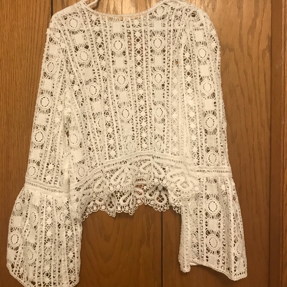 White Crochet Top